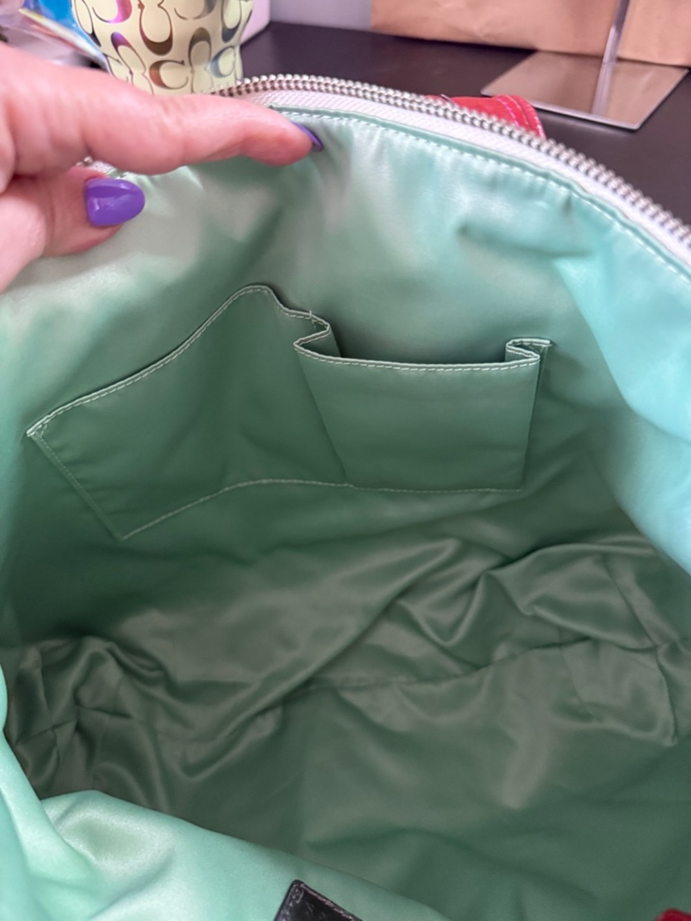 Coach Poppy Glam Sequin Patchwork Butterfly Tote - Picture 7 of 17